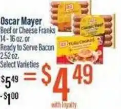 Chief Supermarket Beef or Cheese Franks 14-16 oz. offer