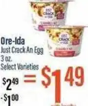 Chief Supermarket Ore-Ida Just Crack an Egg 3 oz. offer