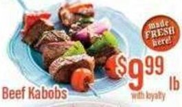 Chief Supermarket Beef Kabobs offer