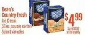 Chief Supermarket Country Fresh Ice Cream 56 oz. offer