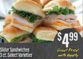 Chief Supermarket Slider Sandwiches offer