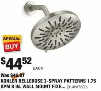 The Home Depot Kohler Bellerose 3-Spray Patterns offer