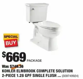 The Home Depot Kohler Elmbrook Complete Solution 2-Piece 1.28 GPF Single Flush offer