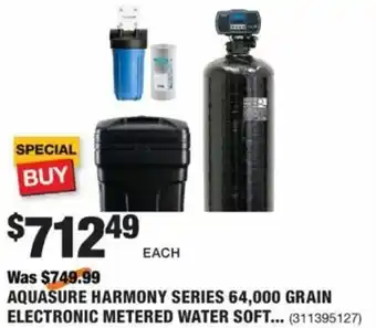 The Home Depot Aquasure Harmony Series 64,000 Grain Electronic Metered Water Soft offer