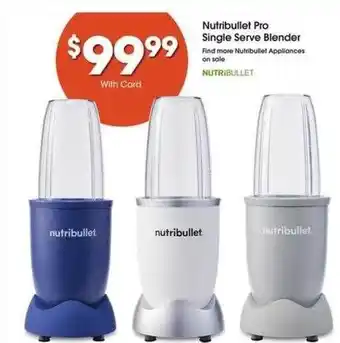 King Soopers Nutribullet single serve biender offer