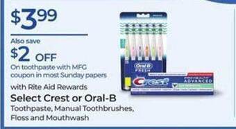 Rite Aid Crest or oral-b offer