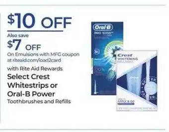 Rite Aid Crest whitestrips or oral-b power offer