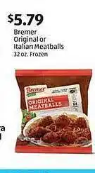 Aldi Bremer original for italian meatballs offer