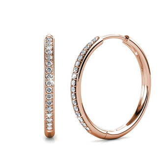 Walmart Cate & chloe bianca 18k white gold hoop earrings with swarovski crystals, crystal drop dangle earrings, best silver hoops for offer