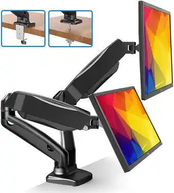 Walmart Dual monitor desk mount for 13-27" monitors with gas spring & adjustable offer
