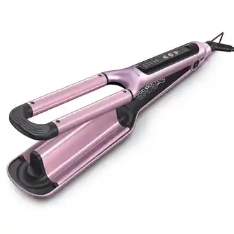 Walmart Kipozi curling iron beach waves crimper adjustable temperature, hair curler heats up fast, pink offer