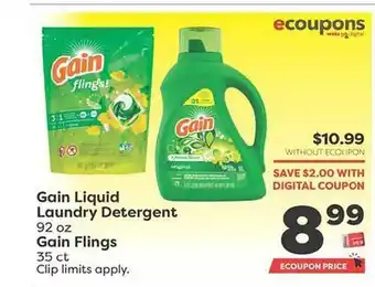 Weis Markets Gain liquid laundry detergent, gain flings offer
