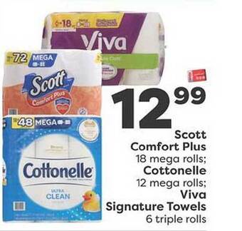 Weis Markets Scott comfort plus, cottonelle, viva signature towels offer