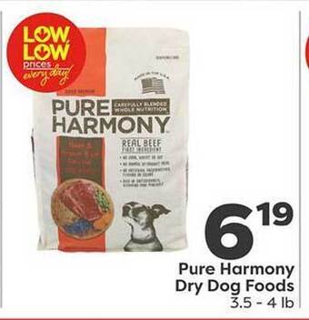 Weis Markets Pure harmony dry dog foods offer