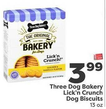 Weis Markets Three dog bakery lick'n crunch dog biscuits offer