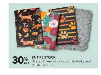 JOANN Blizzard fleece prints, soft & minky and plush faux fur offer