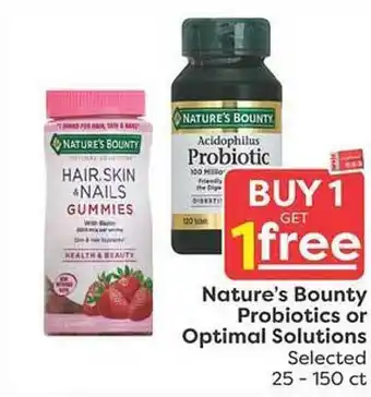 Weis Markets Nature's bounty probiotics or optimal solutions offer
