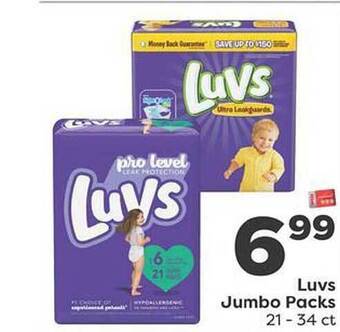 Weis Markets Luvs jumbo packs offer