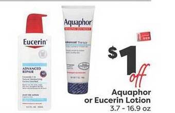Weis Markets Aquaphor or eucerin lotion offer