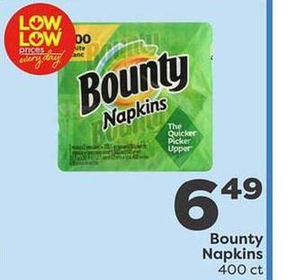 Weis Markets Bounty napkins offer