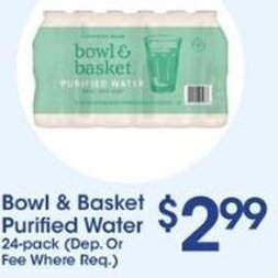 Price Rite Bowl & Basket Purified Water 24 Pack. offer