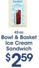 Price Rite Bowl & Basket Ice Cream Sandwich offer