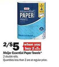 Meijer Meijer essential paper towels offer