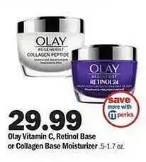 Meijer Olay vitamin c retinol base or collagen base moisturizer offer