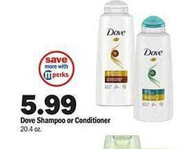 Meijer Dove shampoo or conditioner offer