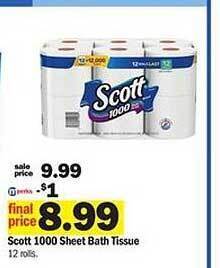 Meijer Scott 1000 sheet bath tissue offer