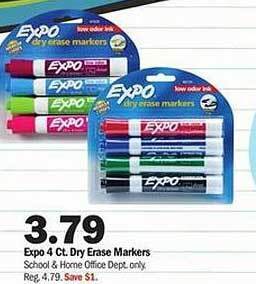 Meijer Expo 4 ct dry erase markers offer