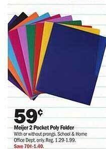 Meijer Meijer 2 pocket poly folder offer