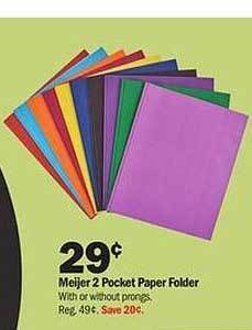 Meijer Meijer 2 pocket paper folder offer