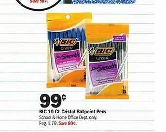 Meijer Bic 10 ct cristal ballpoint pens offer