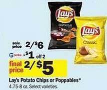 Meijer Lay's potato chips or poppables offer