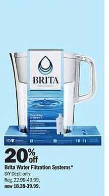 Meijer Brita water filtration systems offer