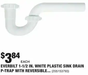 The Home Depot Evelbilt 1-1/2 In. White Plastic Sink Drain P-Trap With Reversible offer