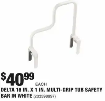 The Home Depot Delta 16 In. Multi-Grip Tub Safety Bar In White offer