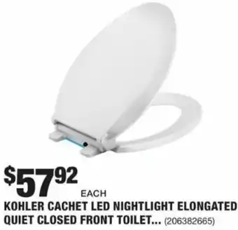 The Home Depot Kohler Cachet Led NighLight Elongated Quiet Closed Front Toilet offer