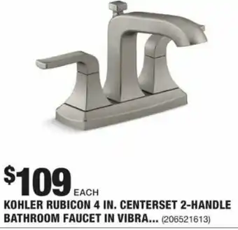 The Home Depot Kohler Rubicon 4 In. Centerset 2-Handle Bathroom Faucet offer