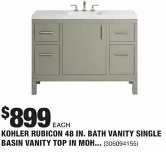 The Home Depot Kohler Rubicon 48 In. Bath Vanity Single Basin Vanity Top offer
