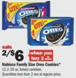 Meijer Nabisco Family Size Oreo Cookies offer