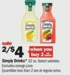 Meijer Simply Drinks 52 oz offer
