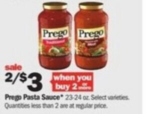 Meijer Prego Pasta Sauce 23-24 oz offer