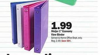 Meijer Meijer 1 economy view binder offer