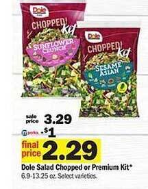 Meijer Dole salad chopped or premium kit offer