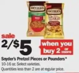 Meijer Synder's Pretzel Pieces offer