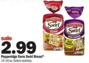 Meijer Pepperidge Farm Swirl Bread 14-16 oz offer