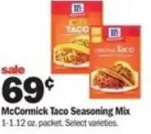 Meijer McCormick Taco Seasoning Mix 1-1.12 ox offer