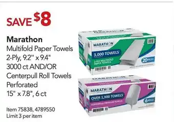 Costco Marathon multifold paper towels offer